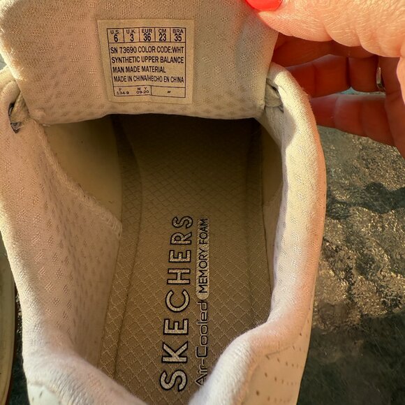 Skechers Steet Uno White Sneakers Size 6 - Picture 5 of 6